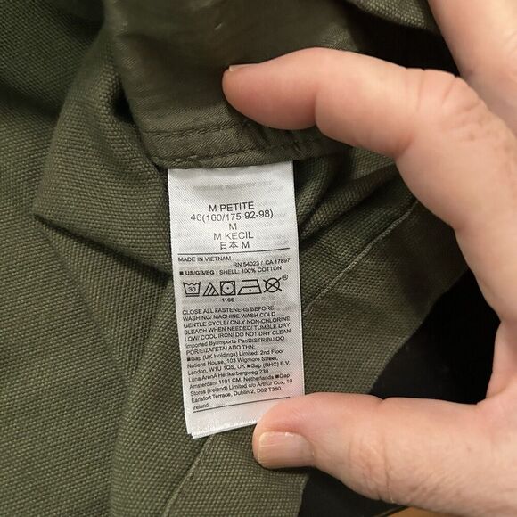 Gap Army Green Utility Jacket Size Petite Medium - Picture 7 of 11